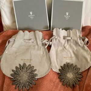 Beautiful vintage (1987) sterling silver ornaments by Puiforcat